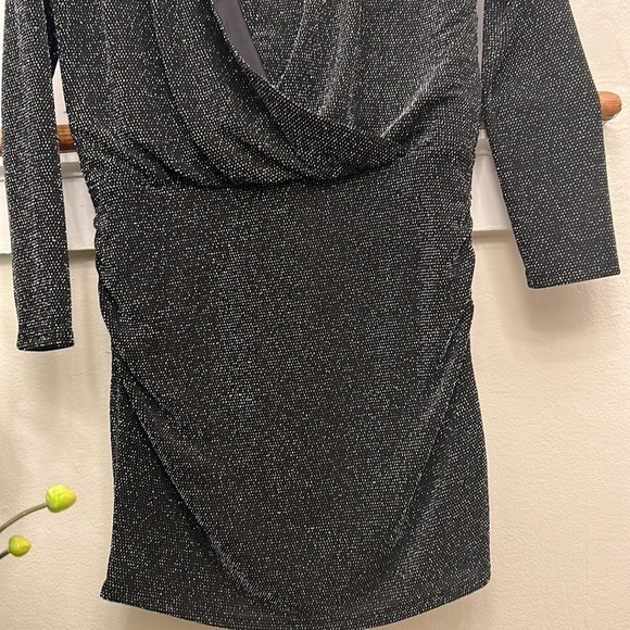 𝅺White House Black Market shimmering mini dress.  Size 10P NWT Black - Picture 14 of 14